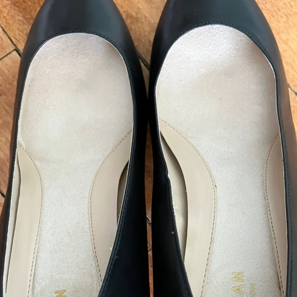 Cole Haan Wedge Waterproof Leather Pumps Black 7.5B Career Office Heels W17526